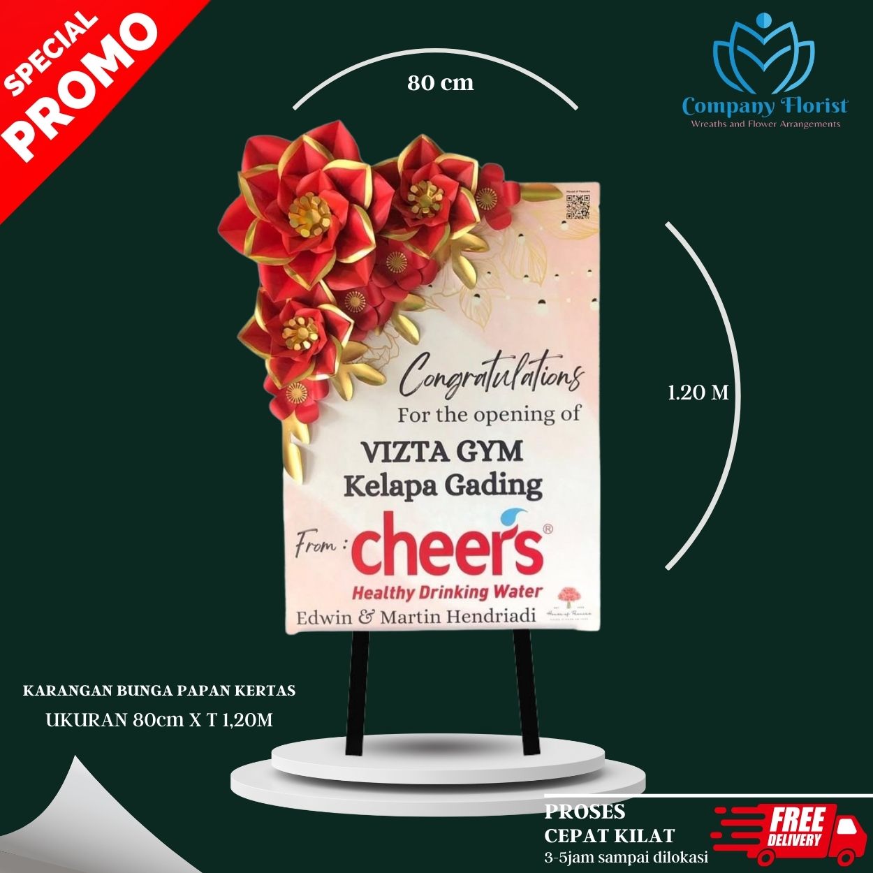 Pesan Papan Bunga Kertas Jabodetabek Online – Company Florist